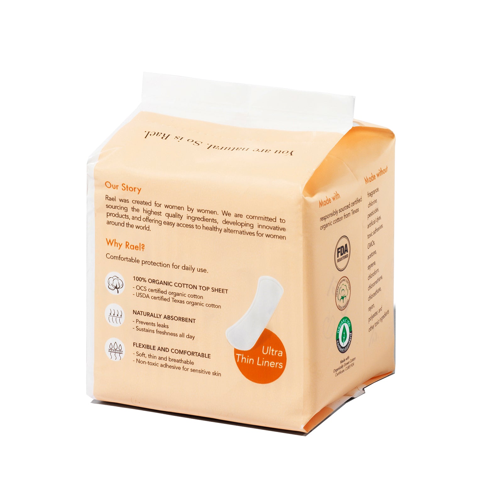 Rael Organic Cotton Regular Panty Liners 20s